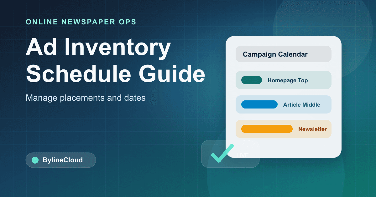How online newspapers can manage ad inventory and publishing schedules