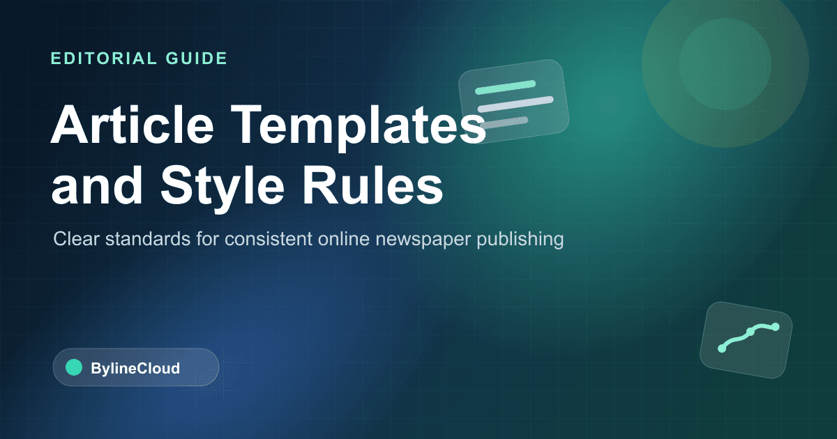 What online newspapers should decide about article templates and style