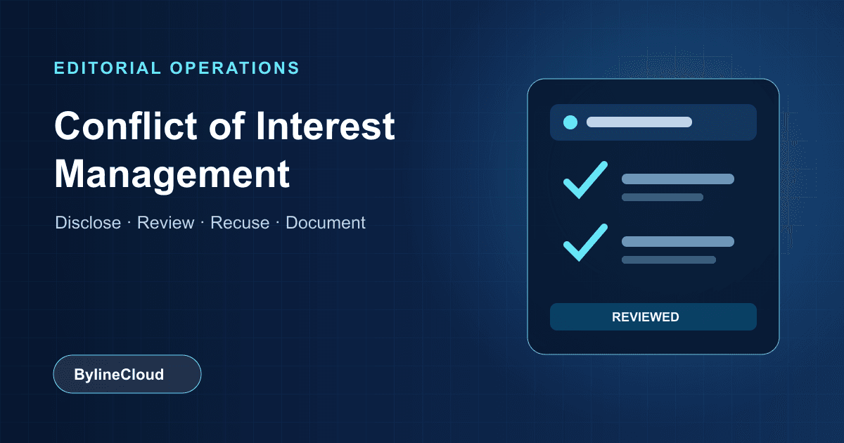 A newsroom guide to managing conflicts of interest
