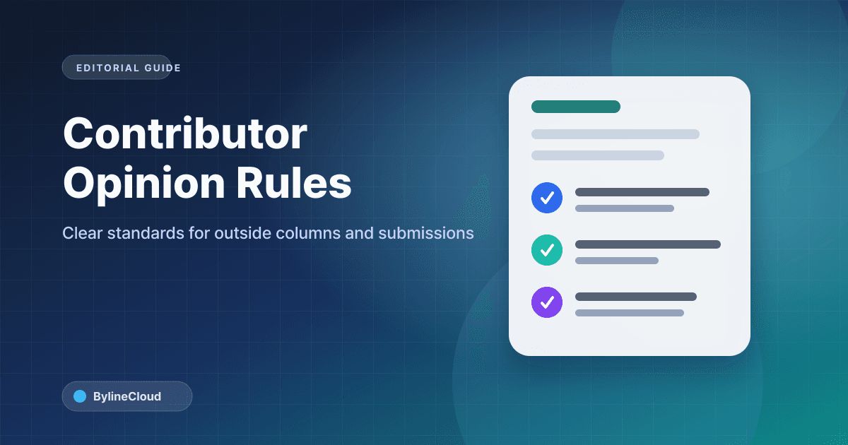 What online newspapers should check when managing contributors and opinion articles