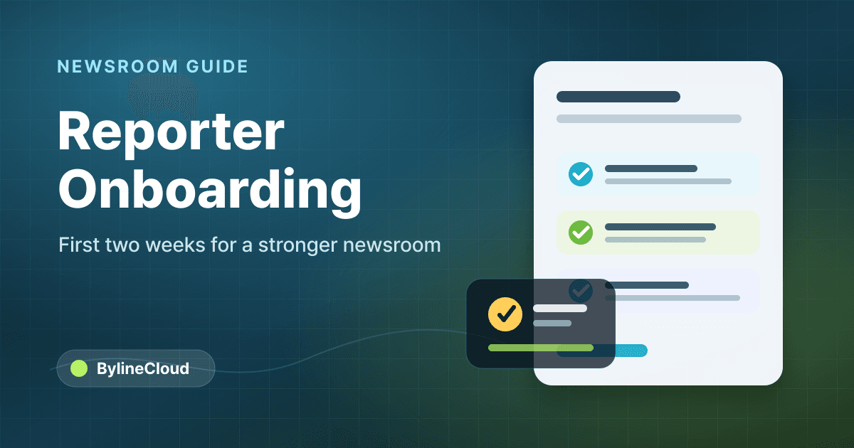 What online newspapers should cover when onboarding a new reporter