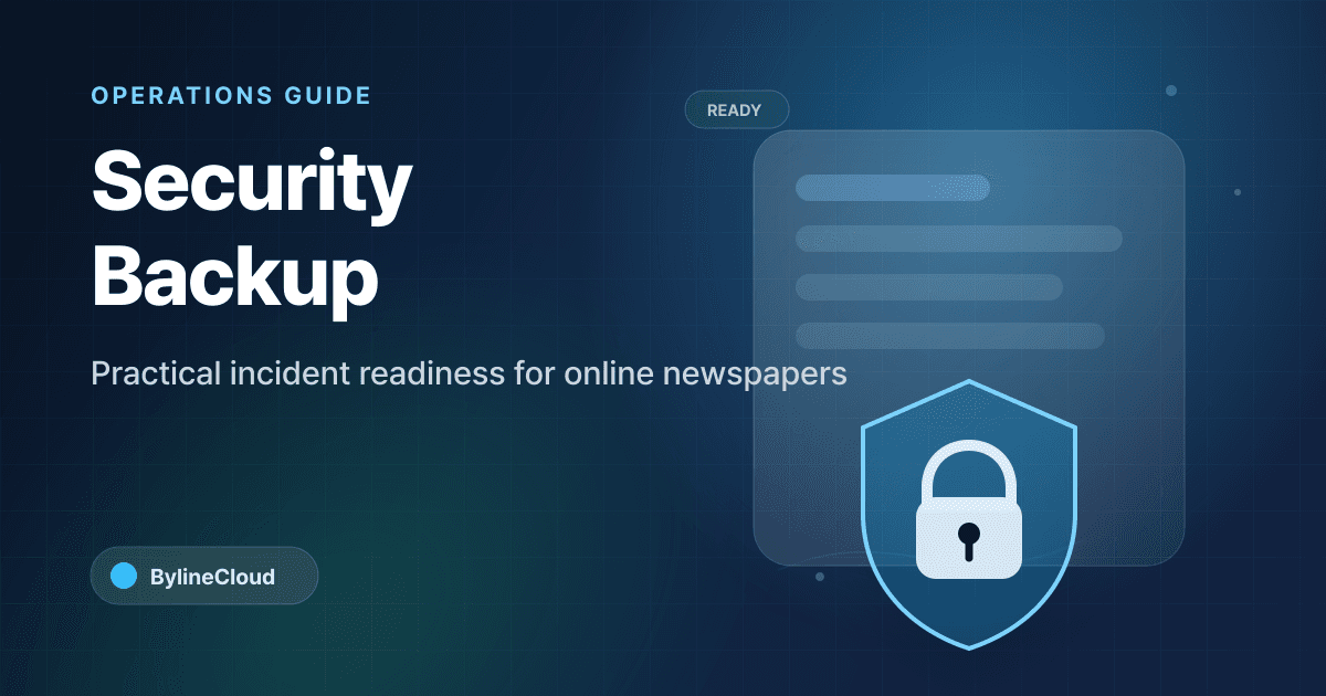 Security and Backup Basics for Online Newspaper Teams